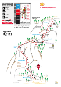 Gebirgsvereinssteig via ferrata térképe